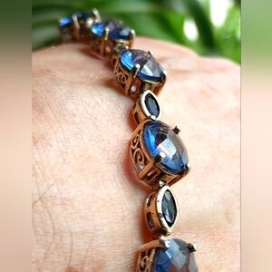 Vintage Gold Vermeil & Blue Sapphire & Tanzanite Bracelet by Ross-Simons